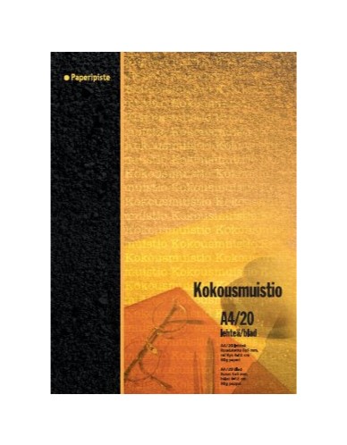 KOKOUSMUISTIO A4 20 Paperipiste fi